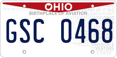 OH license plate GSC0468