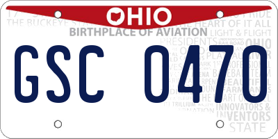 OH license plate GSC0470