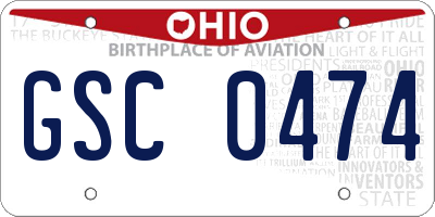 OH license plate GSC0474