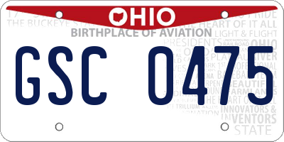 OH license plate GSC0475