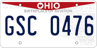 OH license plate GSC0476