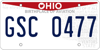 OH license plate GSC0477