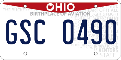 OH license plate GSC0490