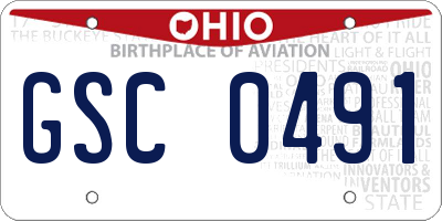 OH license plate GSC0491