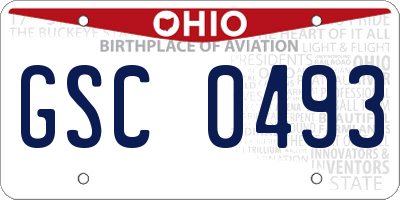 OH license plate GSC0493