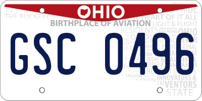 OH license plate GSC0496