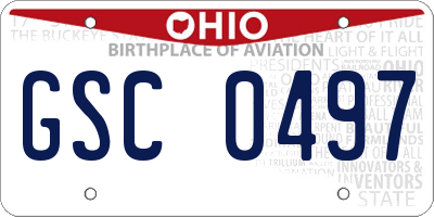 OH license plate GSC0497