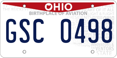 OH license plate GSC0498