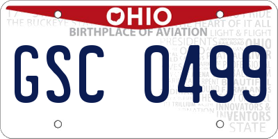 OH license plate GSC0499