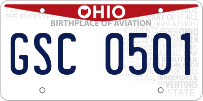 OH license plate GSC0501