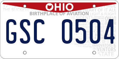 OH license plate GSC0504