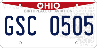 OH license plate GSC0505