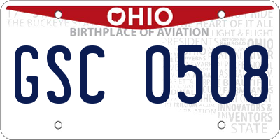 OH license plate GSC0508