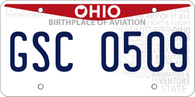 OH license plate GSC0509