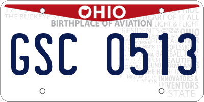 OH license plate GSC0513