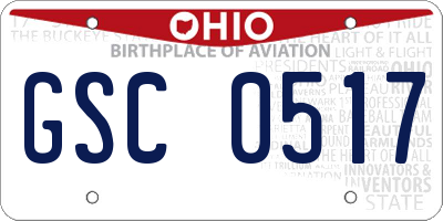 OH license plate GSC0517