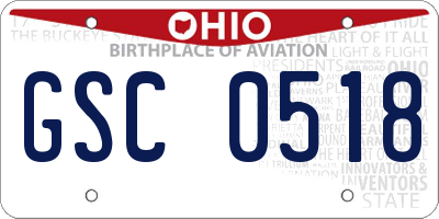 OH license plate GSC0518