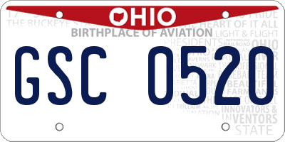 OH license plate GSC0520