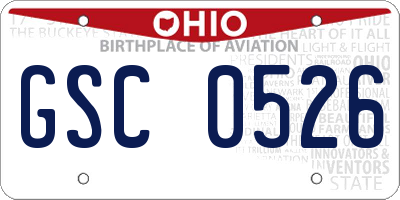 OH license plate GSC0526