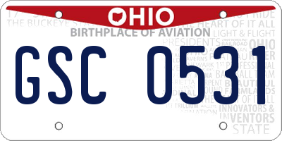 OH license plate GSC0531