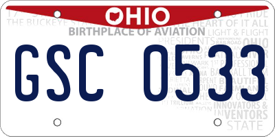 OH license plate GSC0533