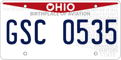 OH license plate GSC0535