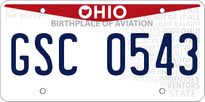 OH license plate GSC0543