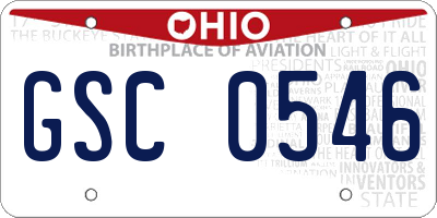 OH license plate GSC0546