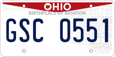 OH license plate GSC0551