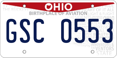 OH license plate GSC0553