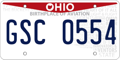 OH license plate GSC0554