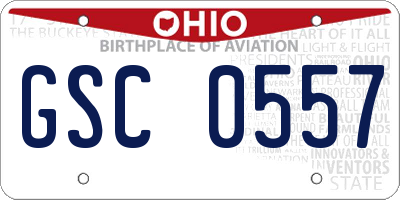 OH license plate GSC0557