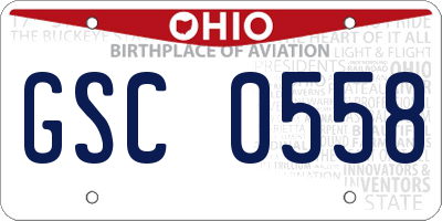 OH license plate GSC0558