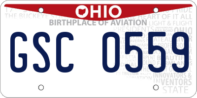 OH license plate GSC0559