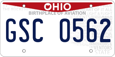 OH license plate GSC0562