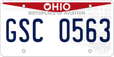 OH license plate GSC0563