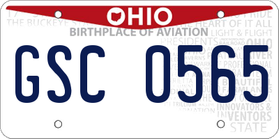 OH license plate GSC0565