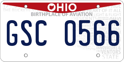 OH license plate GSC0566