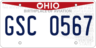 OH license plate GSC0567