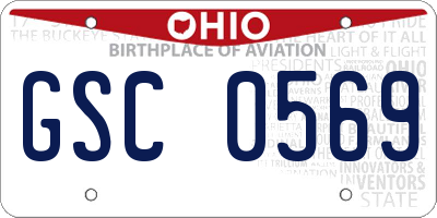 OH license plate GSC0569