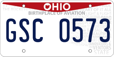 OH license plate GSC0573