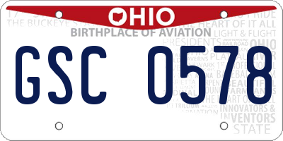 OH license plate GSC0578