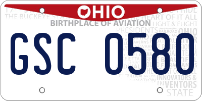 OH license plate GSC0580