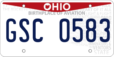 OH license plate GSC0583