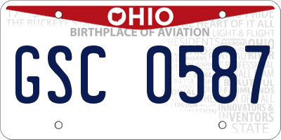 OH license plate GSC0587