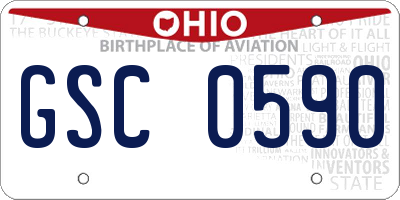 OH license plate GSC0590