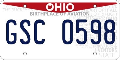 OH license plate GSC0598