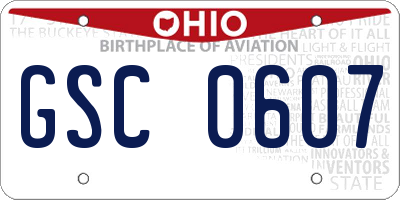 OH license plate GSC0607