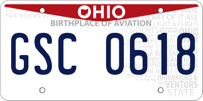 OH license plate GSC0618