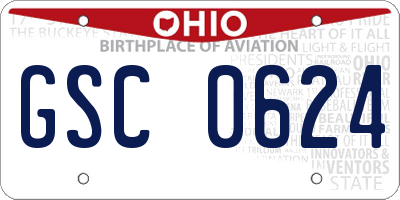 OH license plate GSC0624